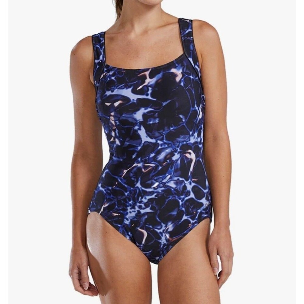 TYR Women's Durafast Elite Lunar Nueron Square Neck Controlfit Swimsuit Sz 16 Ne